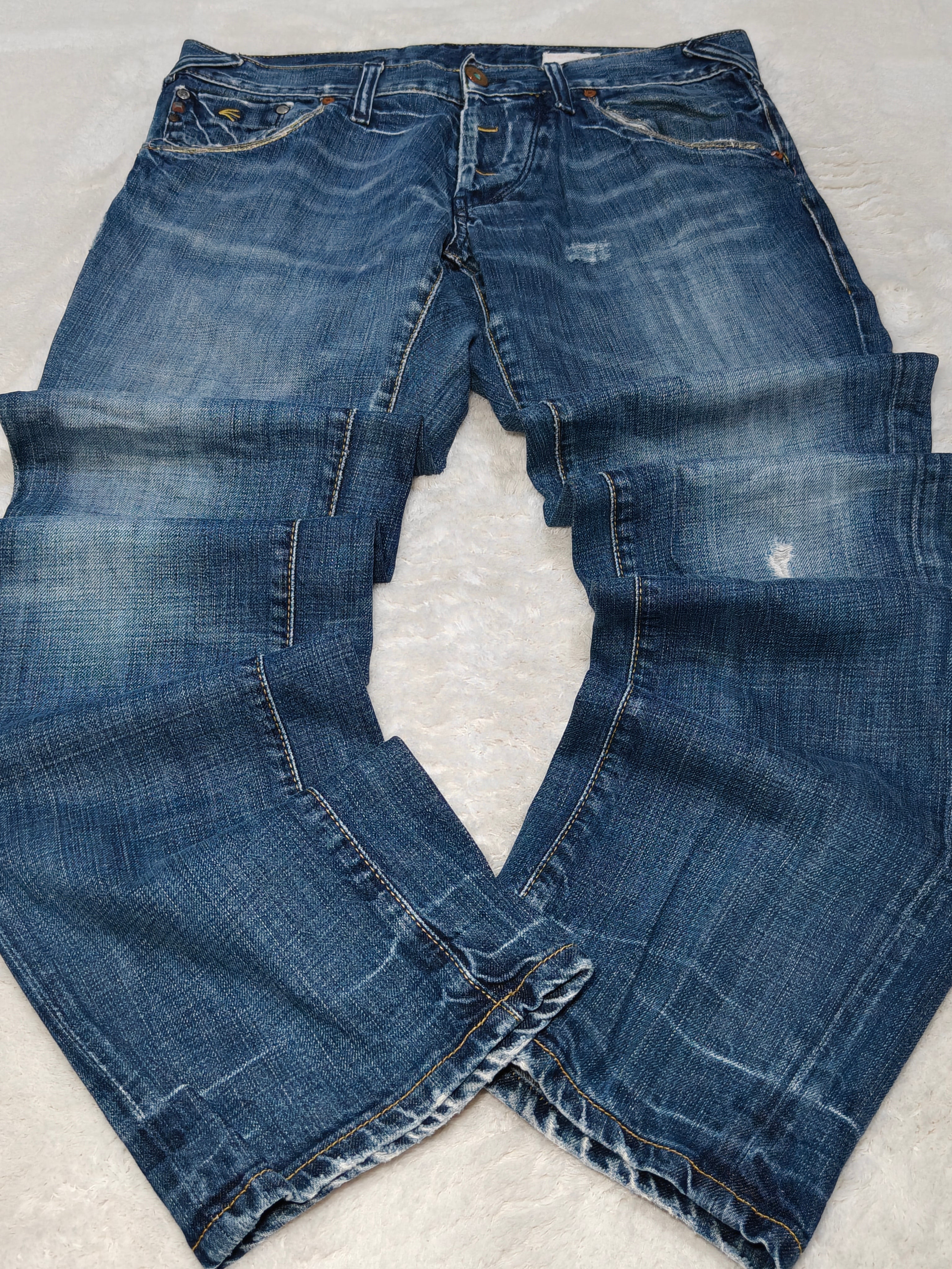 Men Y2K Energie Burney Made in Italy Blue Straight W34 L34 Jeans