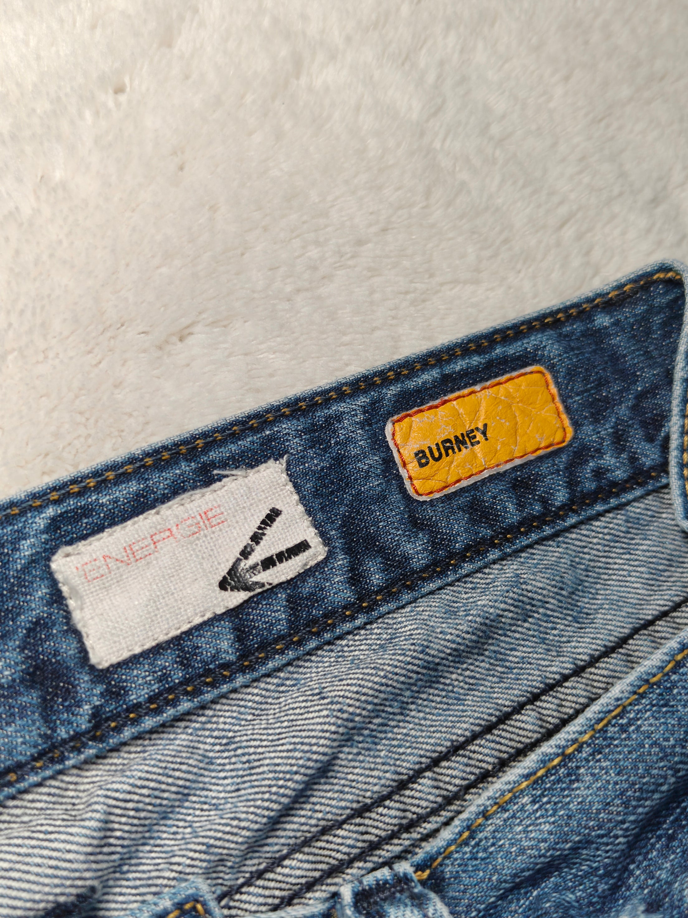Men Y2K Energie Burney Made in Italy Blue Straight W34 L34 Jeans