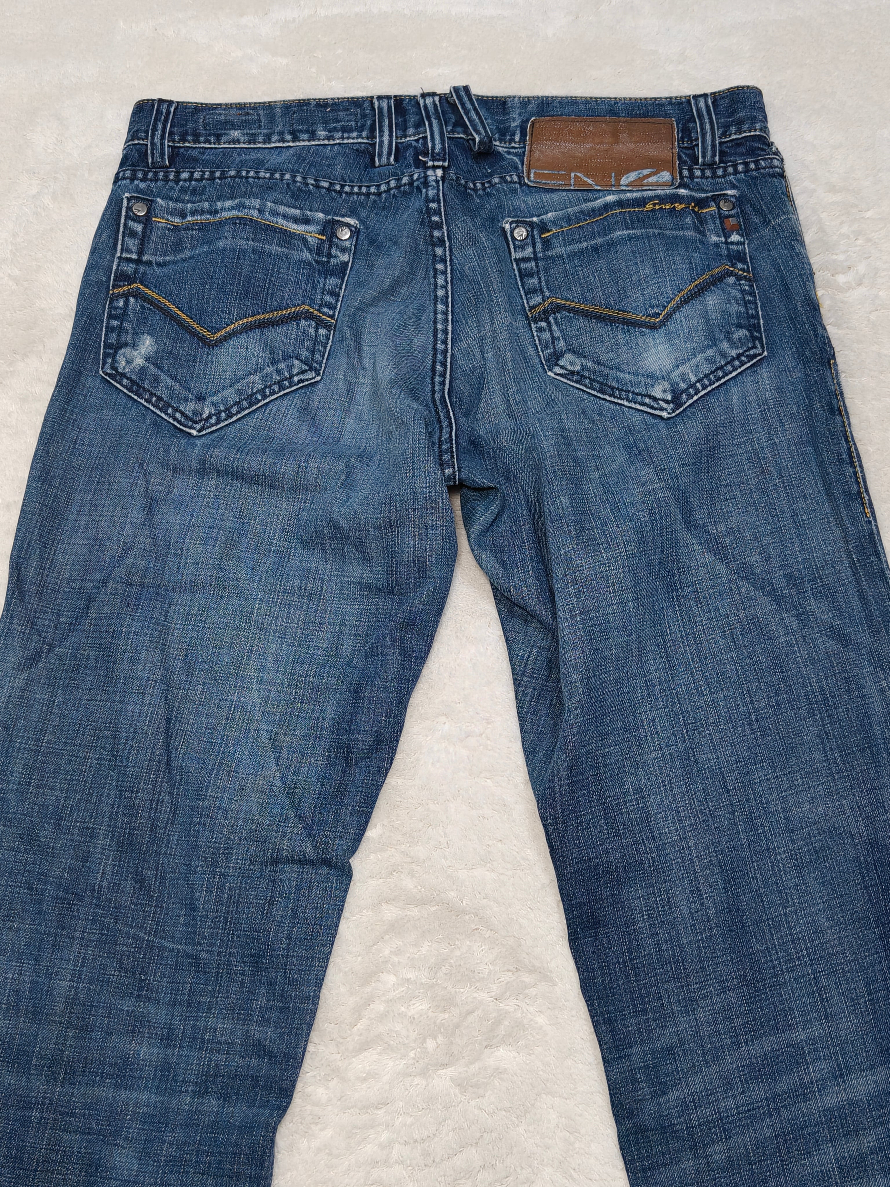 Men Y2K Energie Burney Made in Italy Blue Straight W34 L34 Jeans