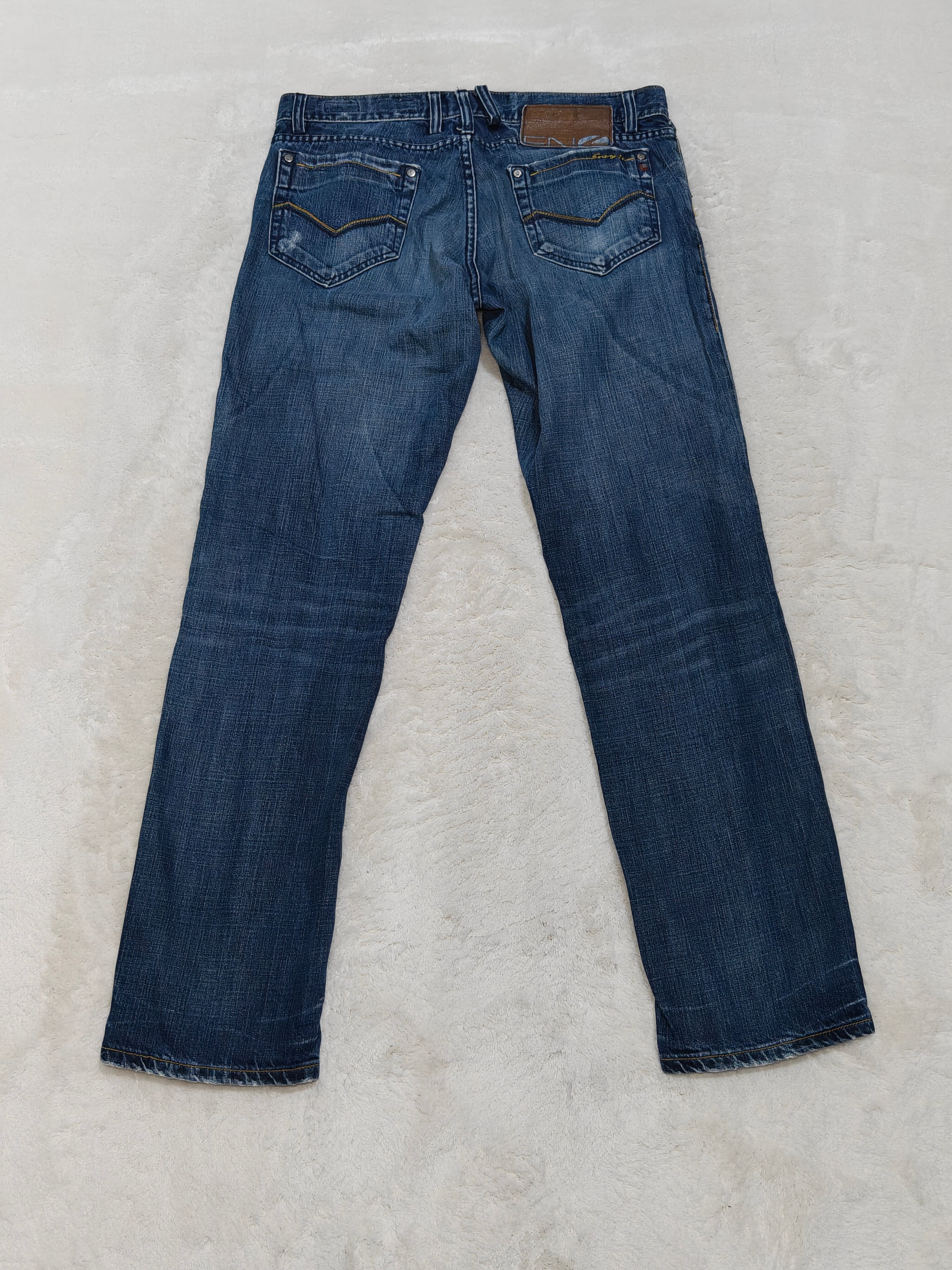 Men Y2K Energie Burney Made in Italy Blue Straight W34 L34 Jeans