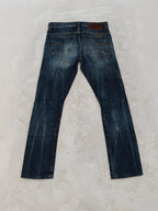 Men Y2K G-Star 3301 Blue Slim Mid Waist W31 L30 Jeans