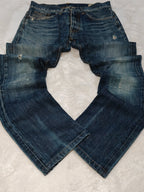 Men Y2K G-Star 3301 Blue Slim Mid Waist W31 L30 Jeans