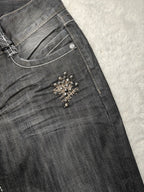 Women Guess Premium Black Flared W27 L32 (EU 36/S) Jeans