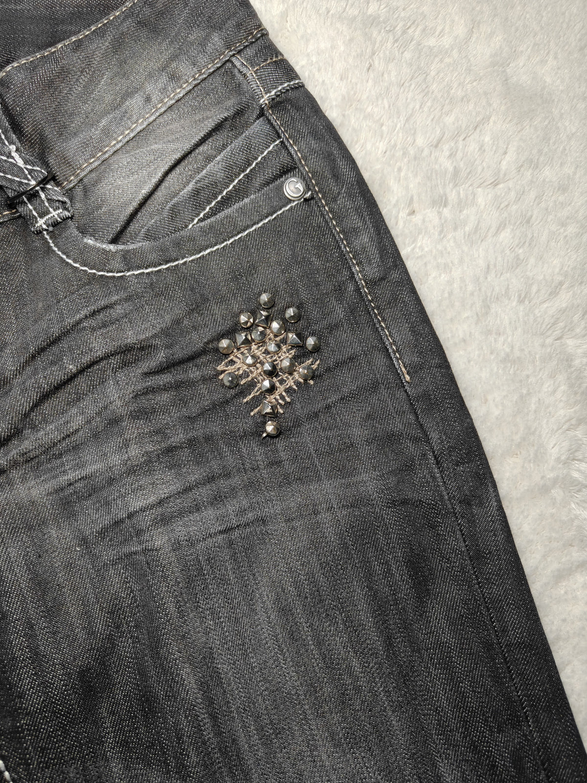 Women Guess Premium Black Flared W27 L32 (EU 36/S) Jeans