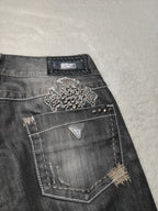 Women Guess Premium Black Flared W27 L32 (EU 36/S) Jeans