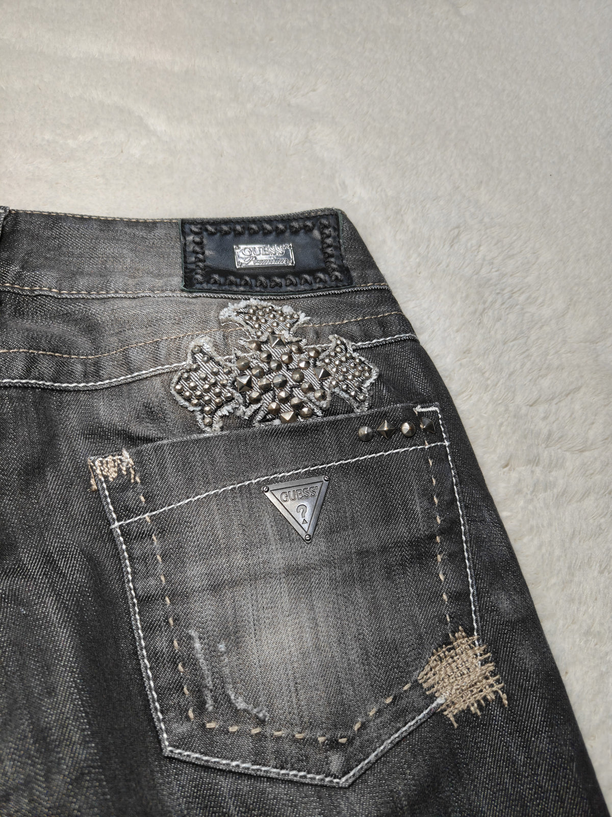 Women Guess Premium Black Flared W27 L32 (EU 36/S) Jeans