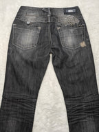 Women Guess Premium Black Flared W27 L32 (EU 36/S) Jeans