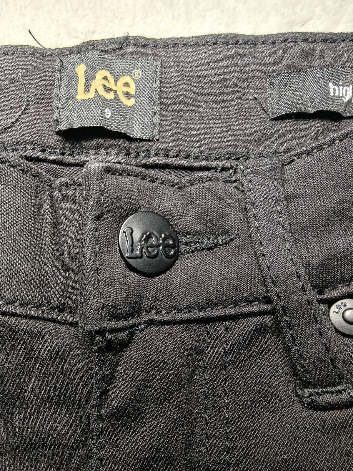 Women Lee High Licks Black Super Skinny W27 L31 (EU 36/S) Jeans
