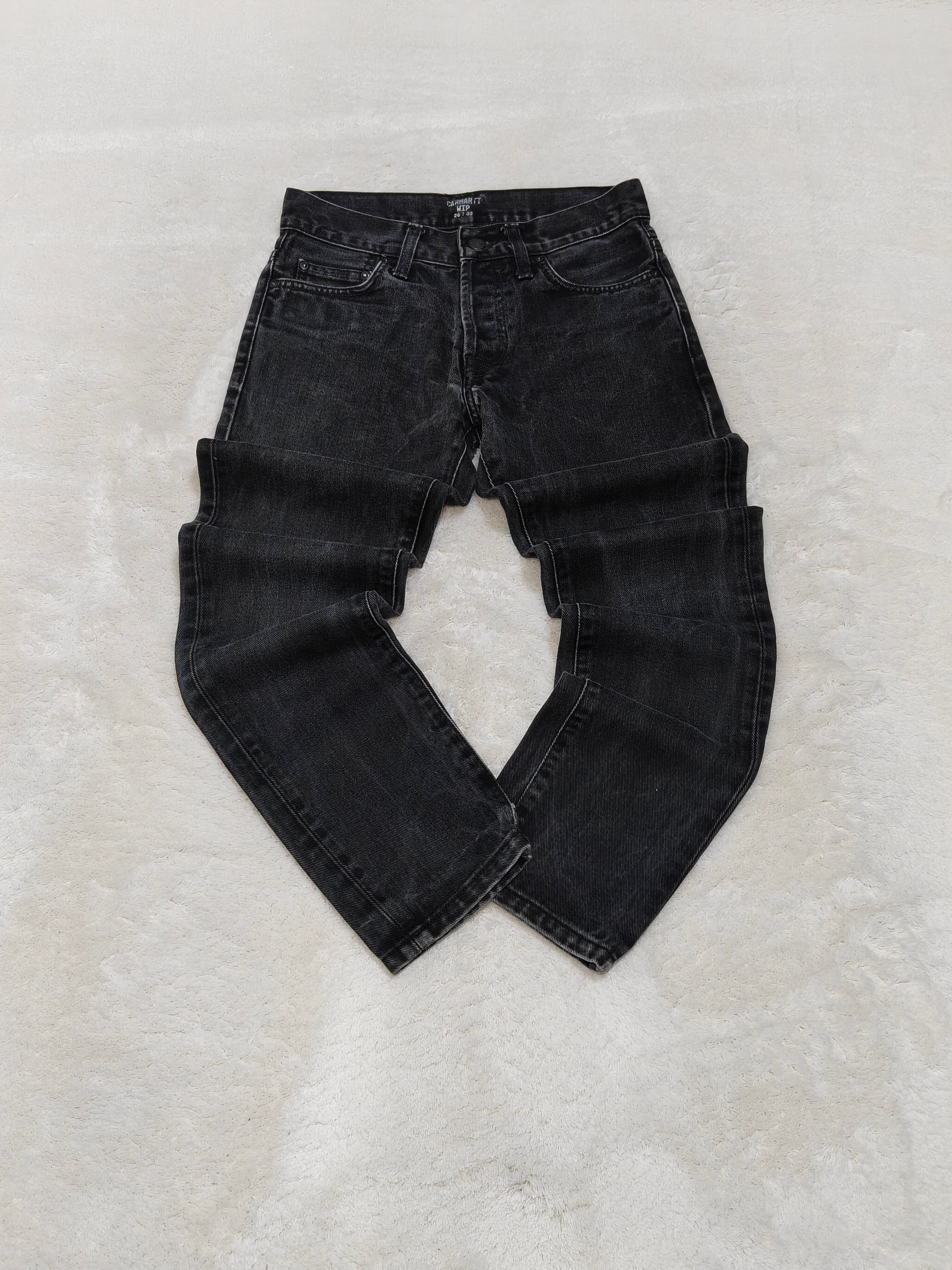 Women Carhartt Klondike Black Faded Slim Mid Waist W26 L28 (EU 36/S) Jeans