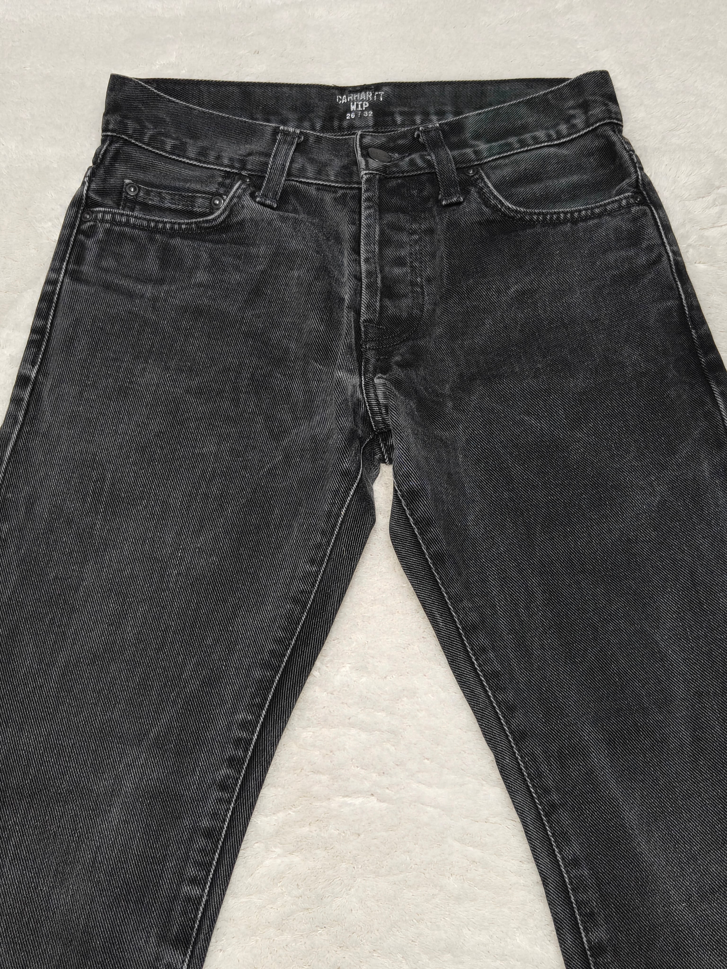 Women Carhartt Klondike Black Faded Slim Mid Waist W26 L28 (EU 36/S) Jeans