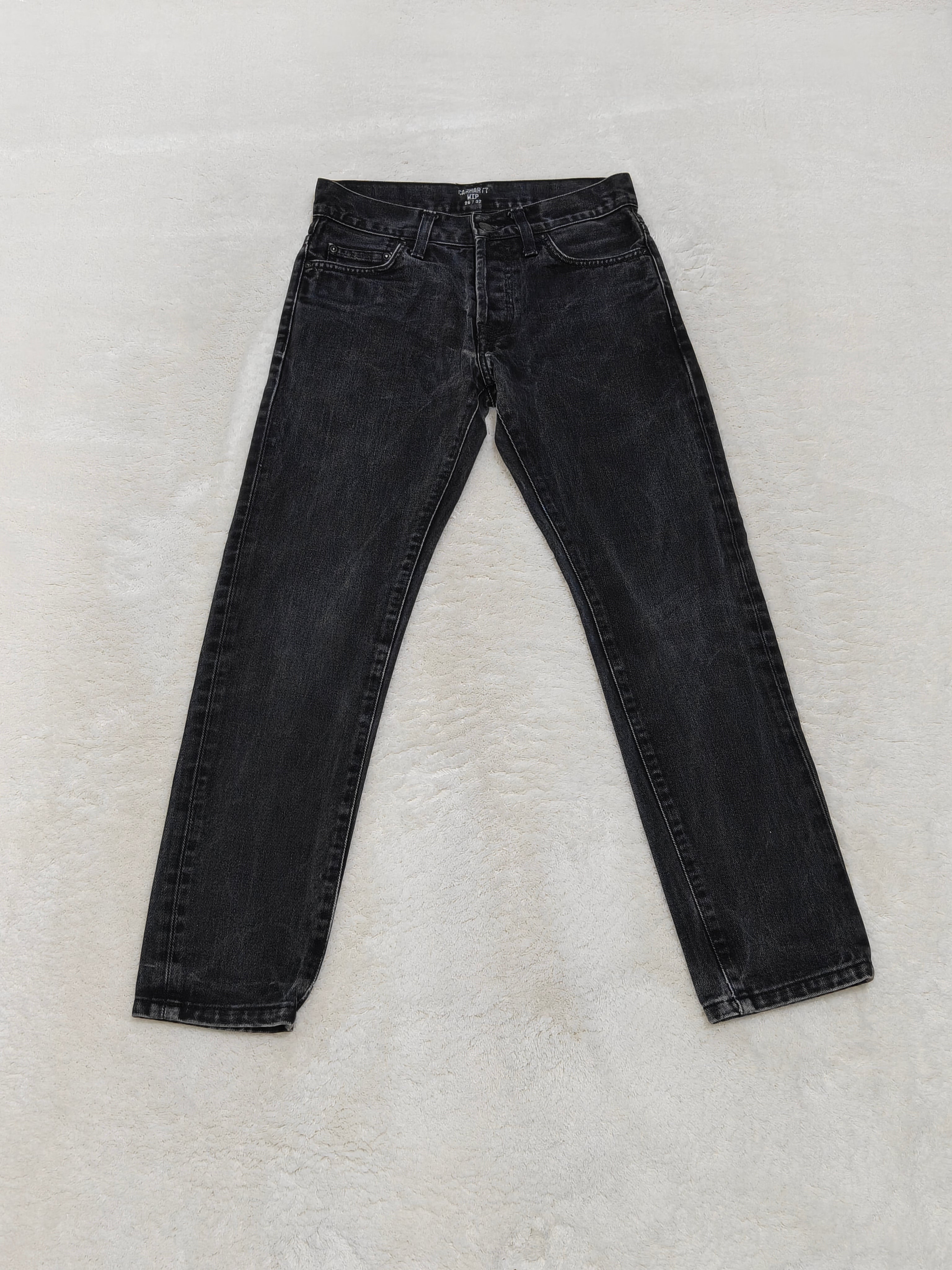 Women Carhartt Klondike Black Faded Slim Mid Waist W26 L28 (EU 36/S) Jeans