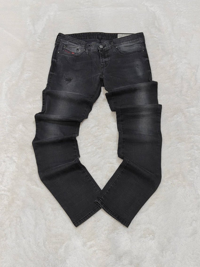 Women Diesel Skinzee - Low Black Wash 0668I Skinny W28 L30 (EU 38/M) Jeans