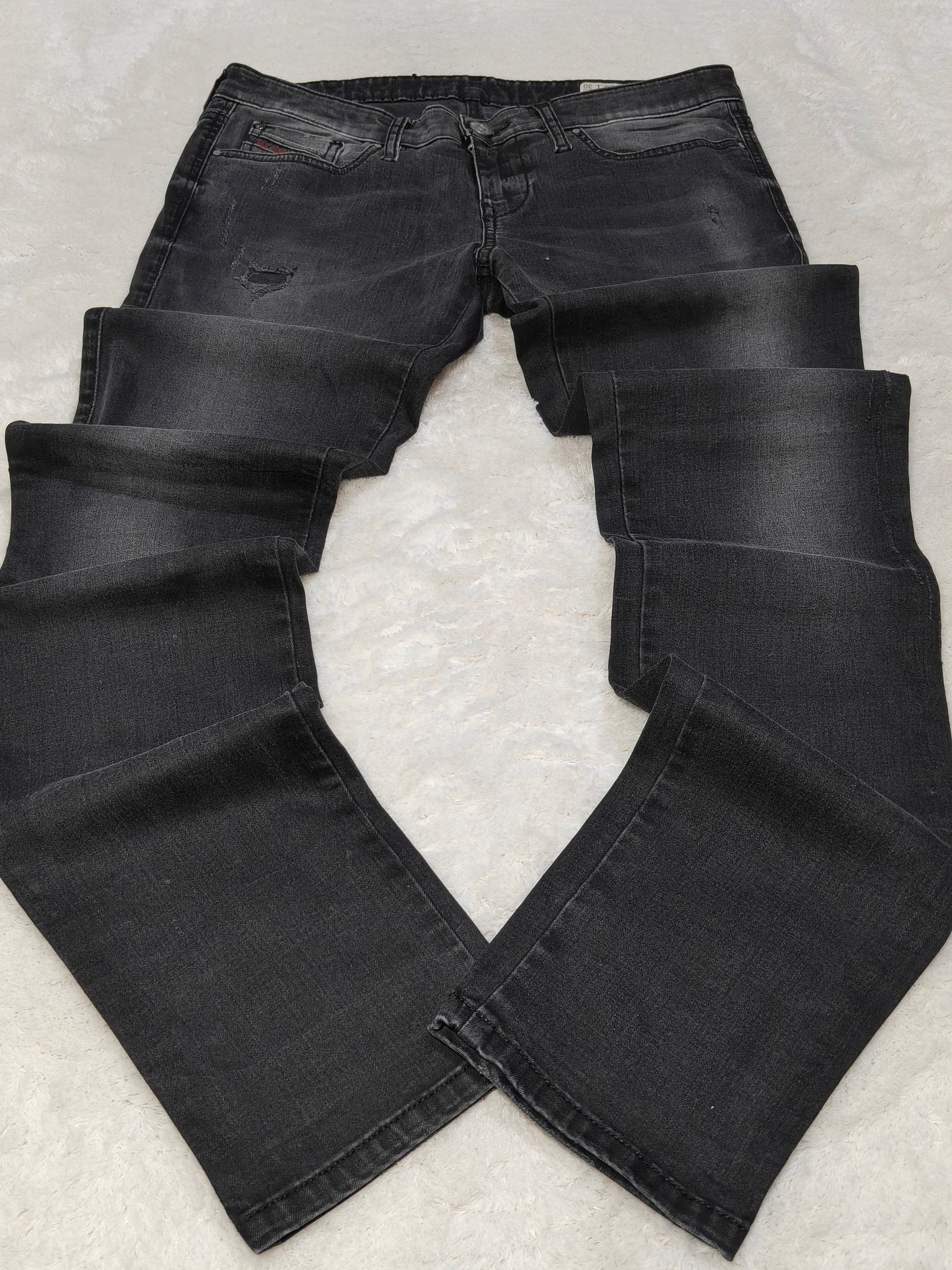 Women Diesel Skinzee - Low Black Wash 0668I Skinny W28 L30 (EU 38/M) Jeans