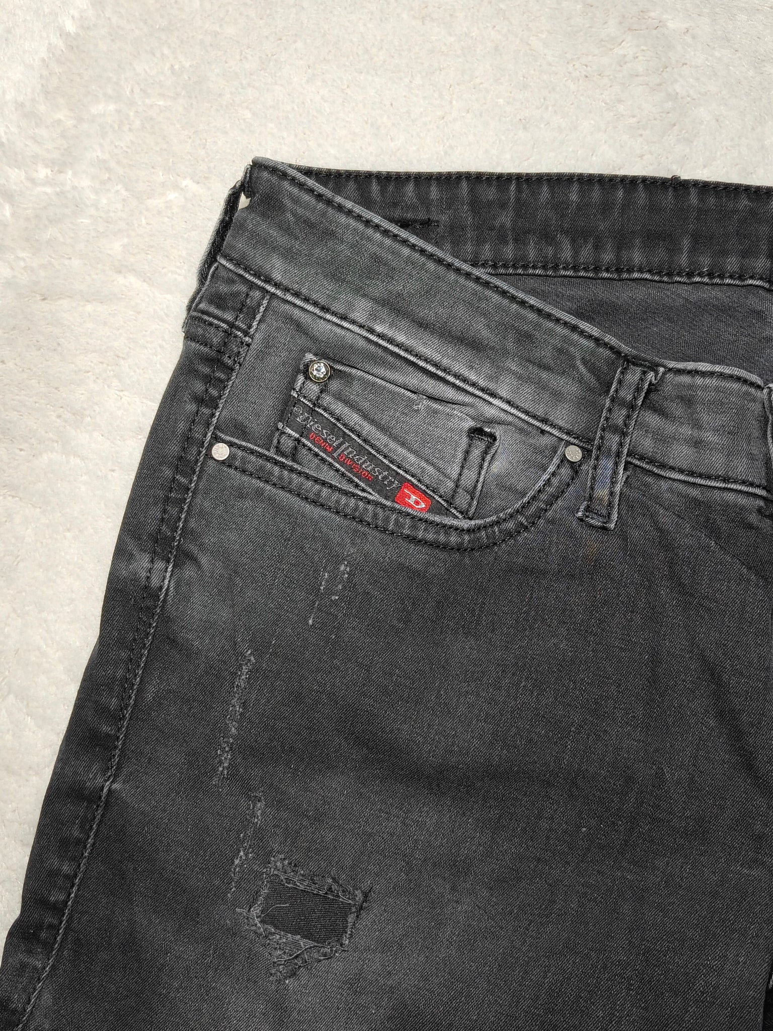 Women Diesel Skinzee - Low Black Wash 0668I Skinny W28 L30 (EU 38/M) Jeans