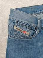 Women Diesel Getlegg Light Blue Wash 0884X Slim Skinny W26 L32 (EU 36/S) Jeans