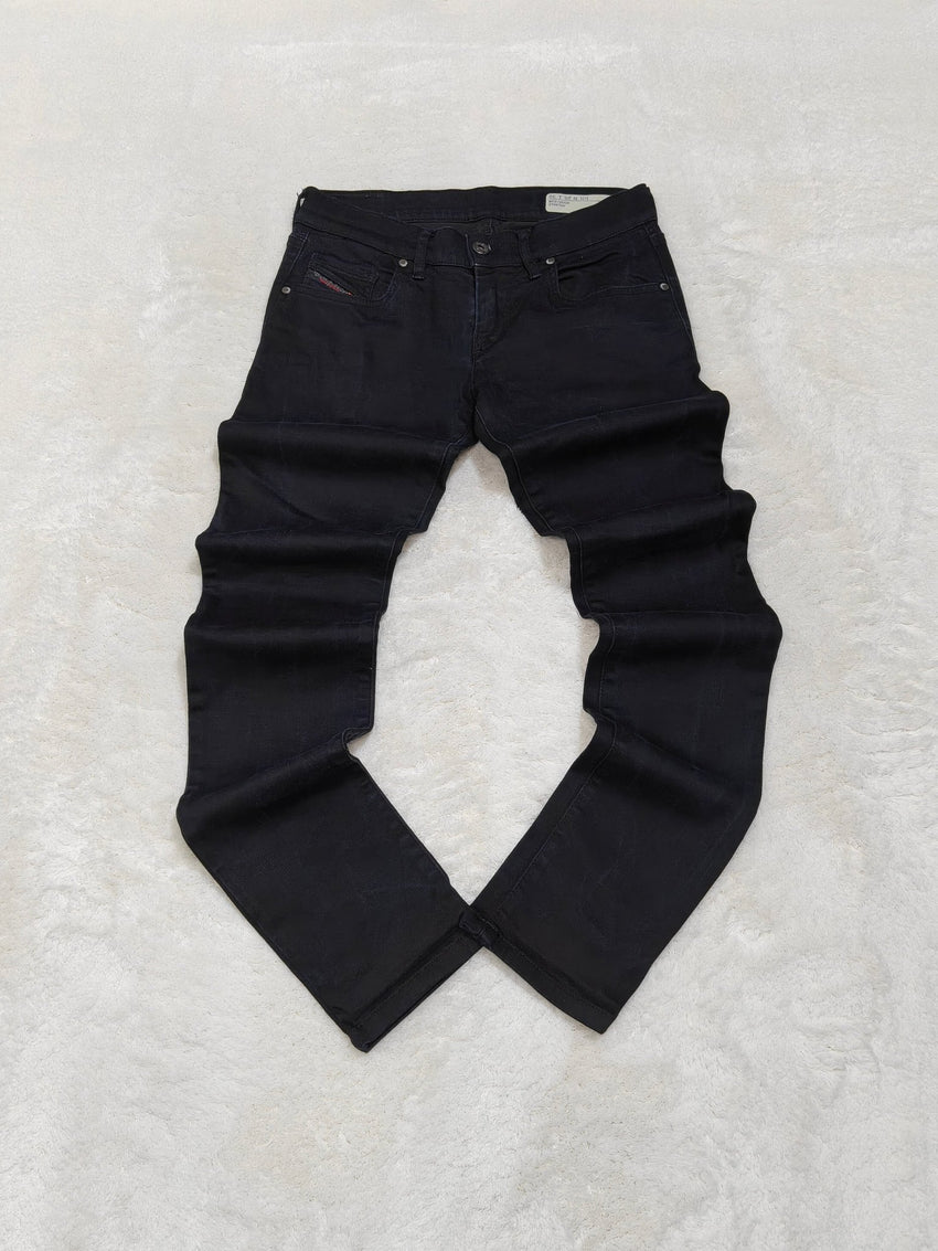 Women Diesel Grupee Black Faded Dark Blue Wash 0800R Skinny W25 L30 (EU 34/XS) Jeans