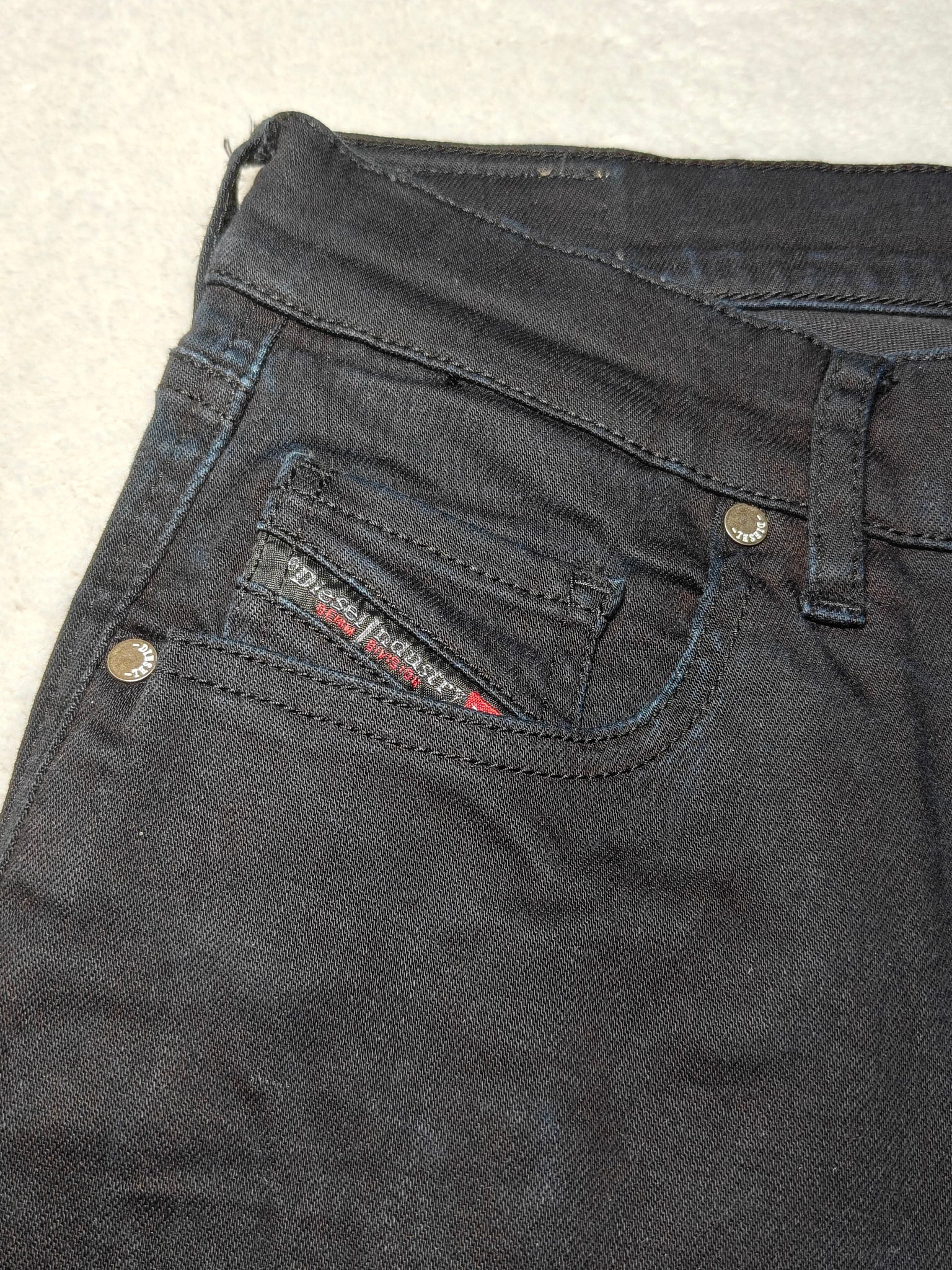 Women Diesel Grupee Black Faded Dark Blue Wash 0800R Skinny W25 L30 (EU 34/XS) Jeans