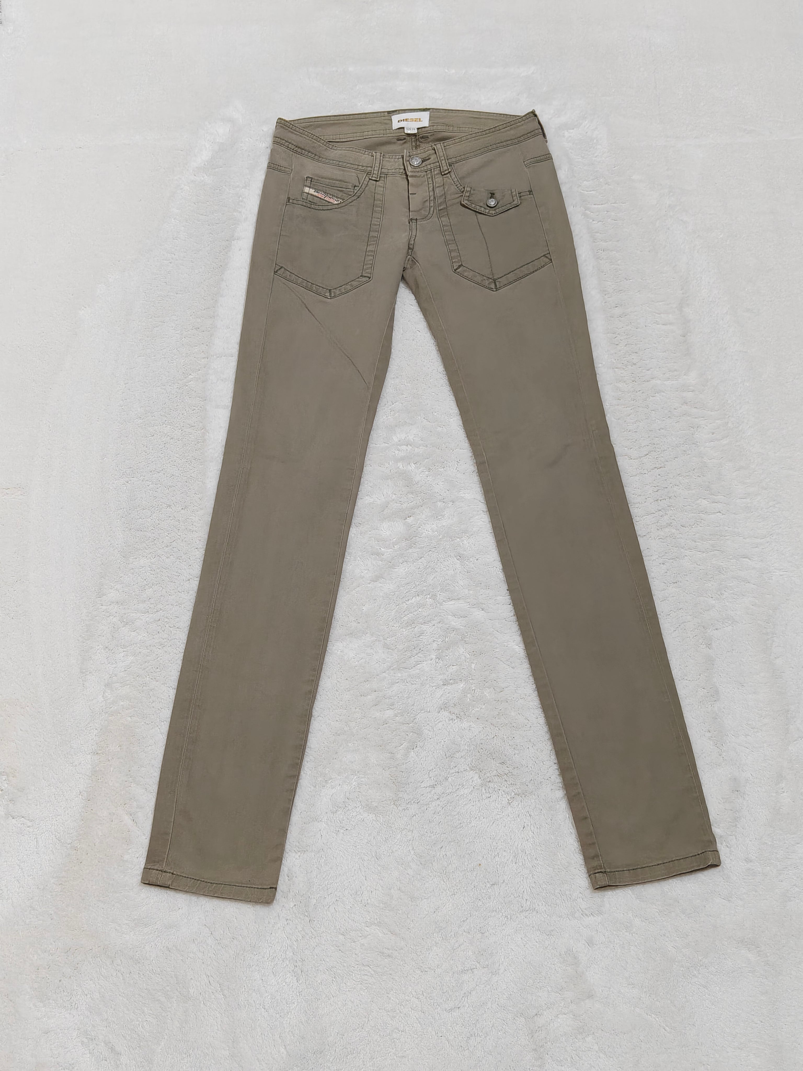 Women Diesel Khaki Slim Skinny Low Waist W26 L32 (EU 36/S) Jeans