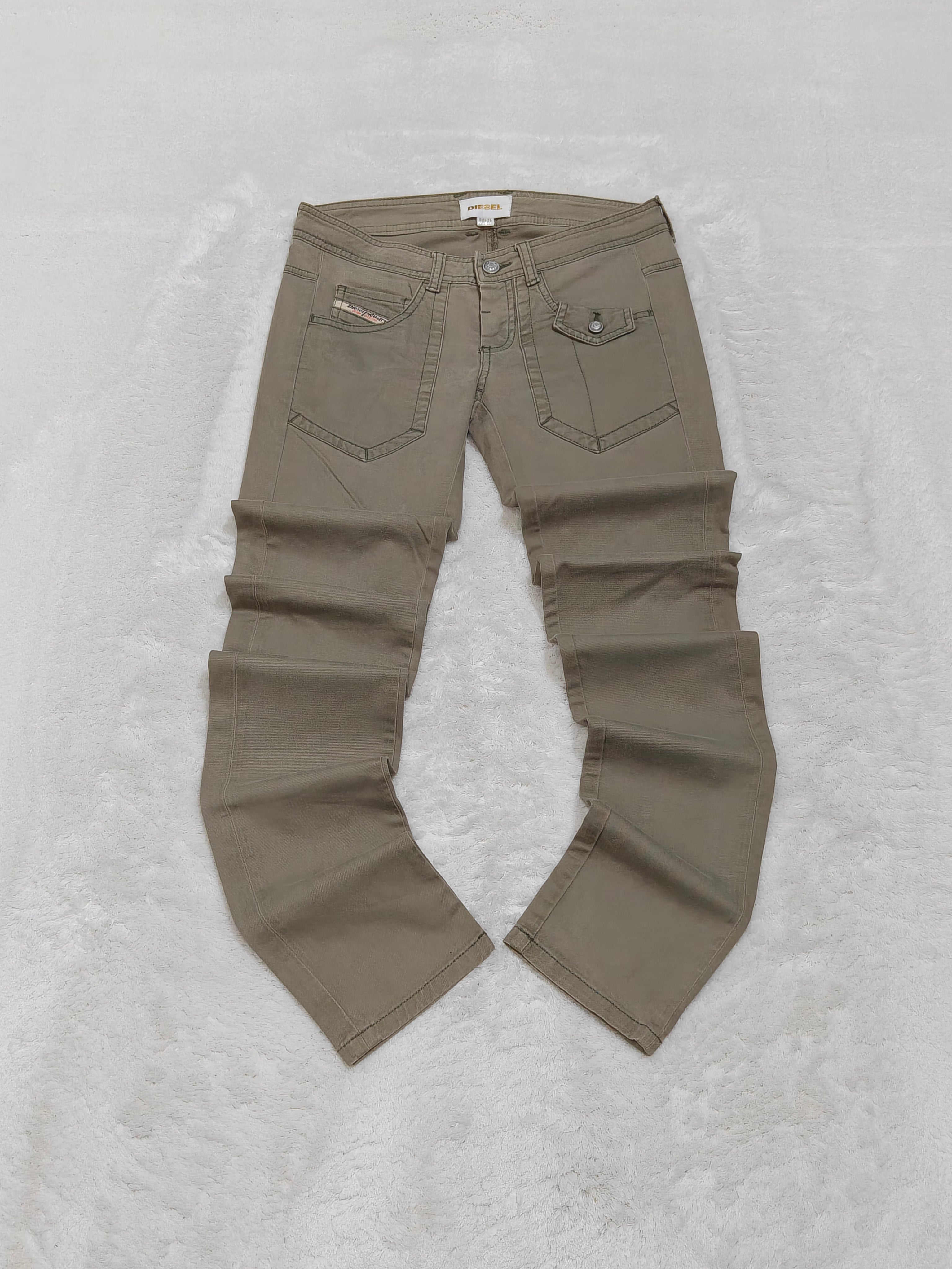 Women Diesel Khaki Slim Skinny Low Waist W26 L32 (EU 36/S) Jeans