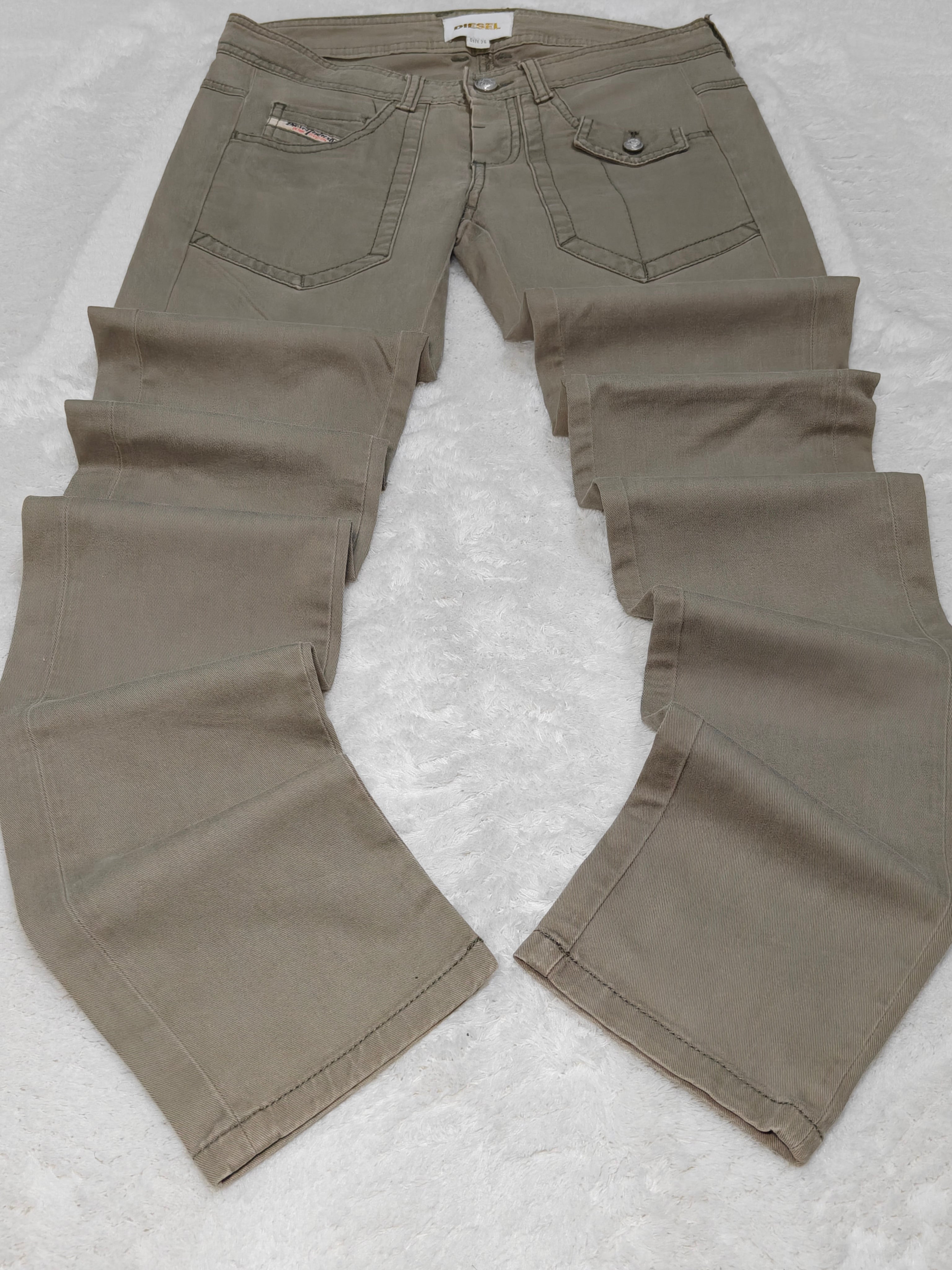 Women Diesel Khaki Slim Skinny Low Waist W26 L32 (EU 36/S) Jeans