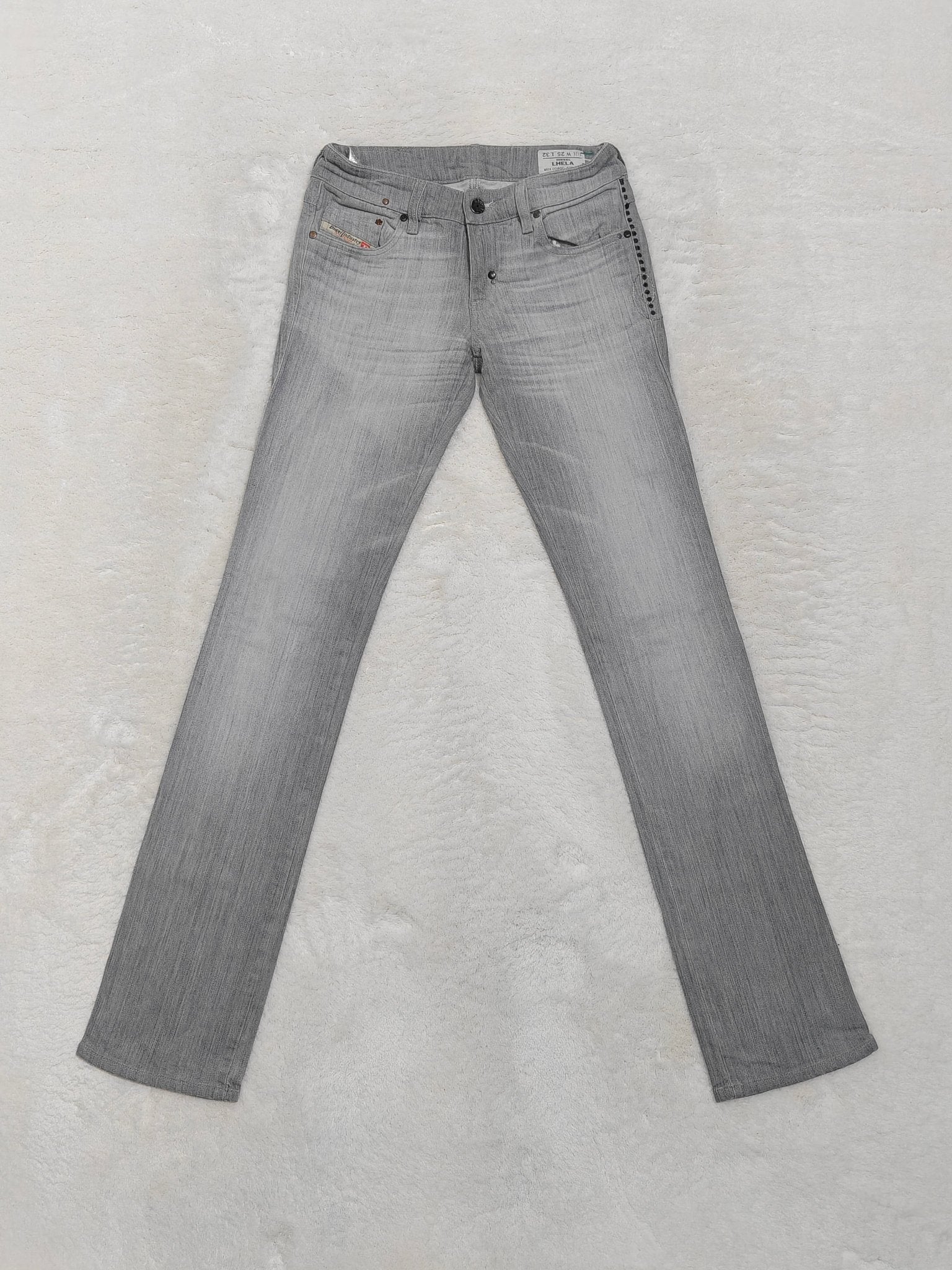 Women Diesel Lhela Grey Wash 008GC Straight W25 L32 (EU 34/XS) Jeans