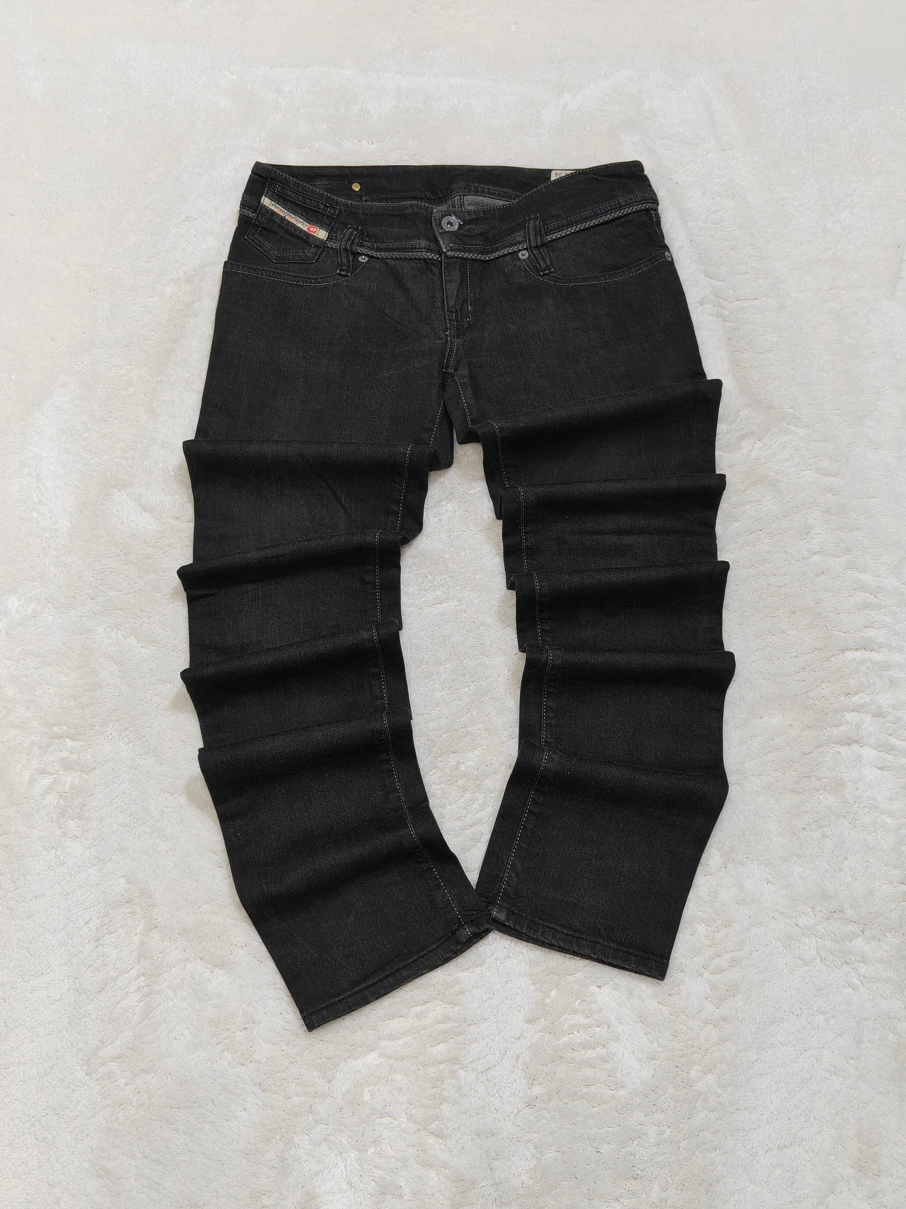 Women Diesel Matic Black Faded Wash 008GX Straight Slim W29 L34 (EU 38/M) Jeans
