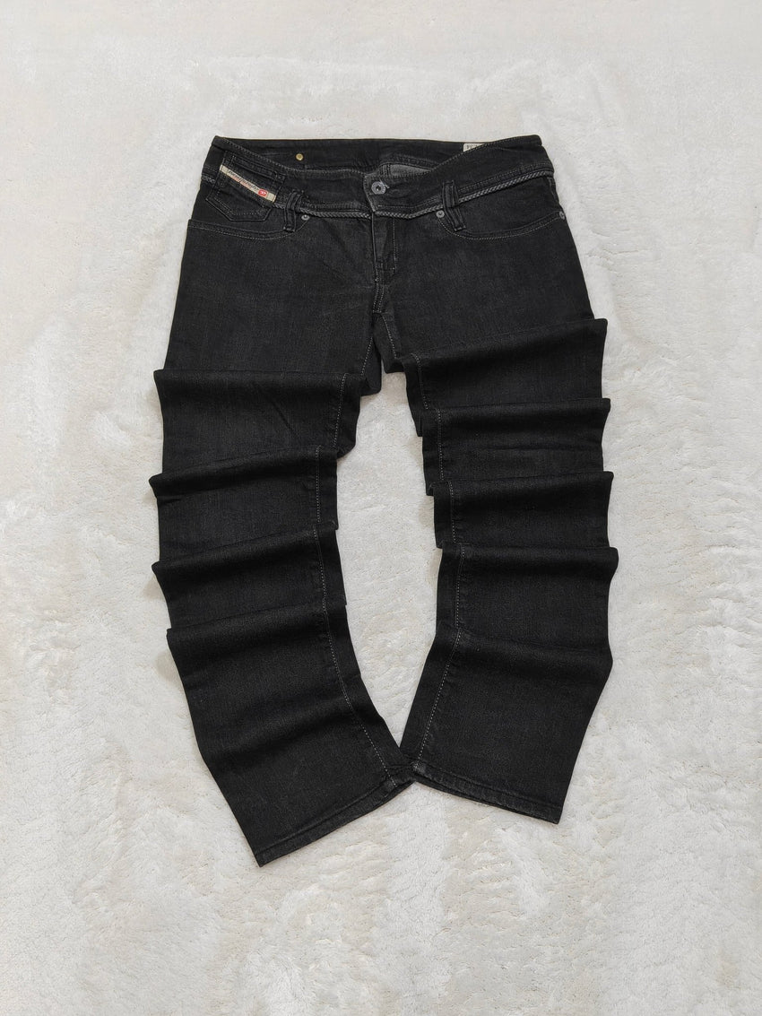 Women Diesel Matic Black Faded Wash 008GX Straight Slim W29 L34 (EU 38/M) Jeans