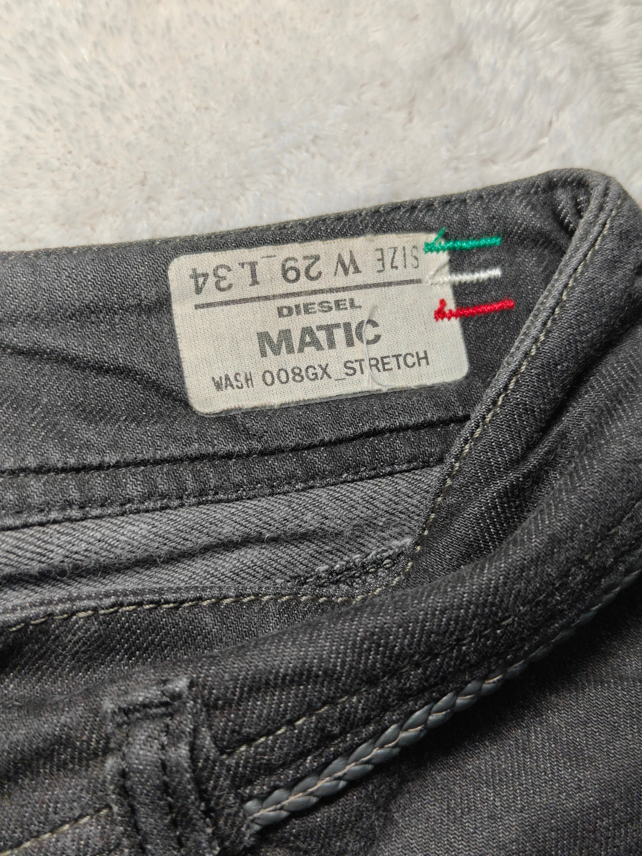 Women Diesel Matic Black Faded Wash 008GX Straight Slim W29 L34 (EU 38/M) Jeans