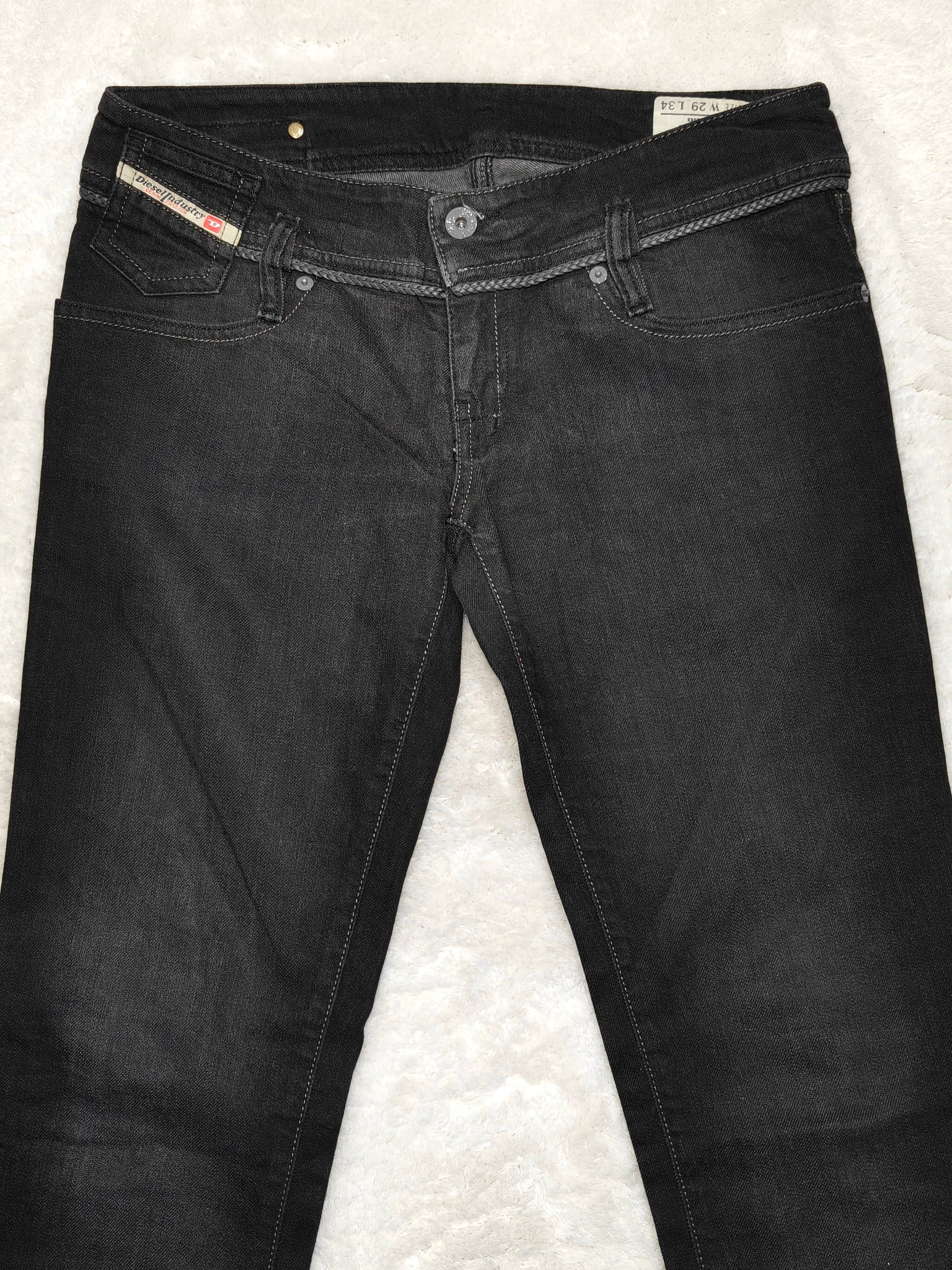 Women Diesel Matic Black Faded Wash 008GX Straight Slim W29 L34 (EU 38/M) Jeans