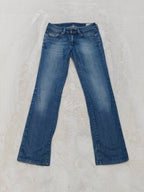 Women Diesel Ronhary Blue Wash 008IG Straight Low Waist W27 L30 (EU 36/S) Jeans