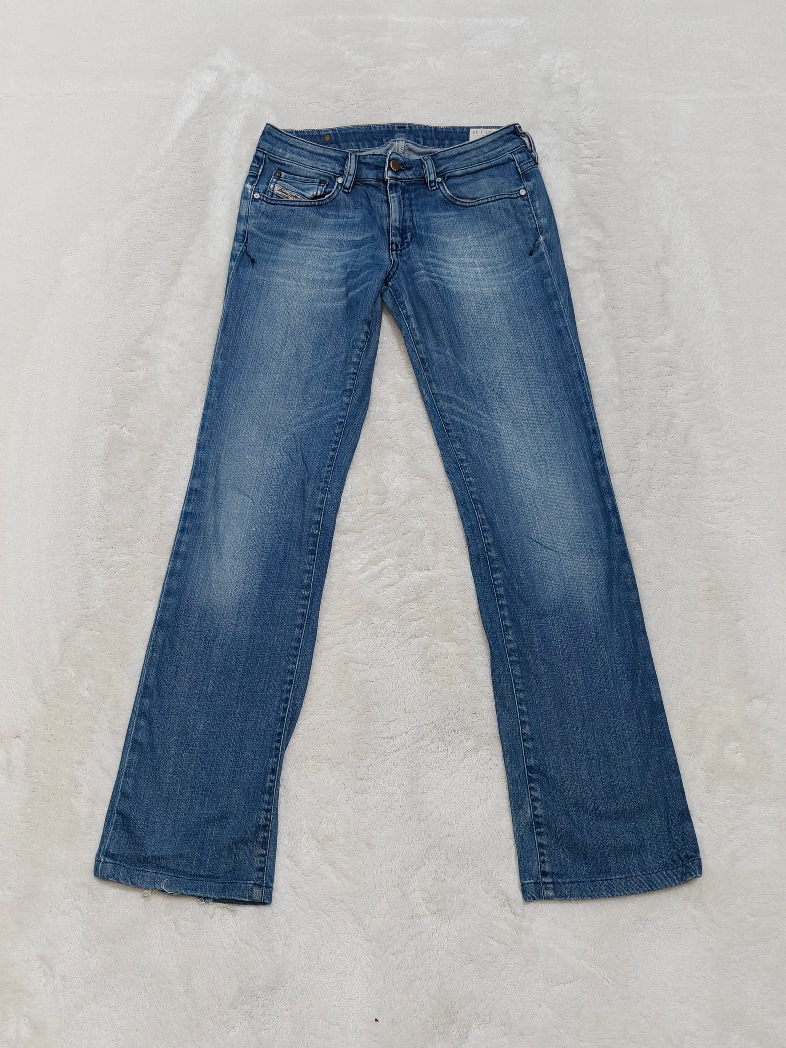 Women Diesel Ronhary Blue Wash 008IG Straight Low Waist W27 L30 (EU 36/S) Jeans