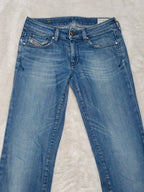 Women Diesel Ronhary Blue Wash 008IG Straight Low Waist W27 L30 (EU 36/S) Jeans
