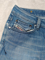 Women Diesel Ronhary Blue Wash 008IG Straight Low Waist W27 L30 (EU 36/S) Jeans