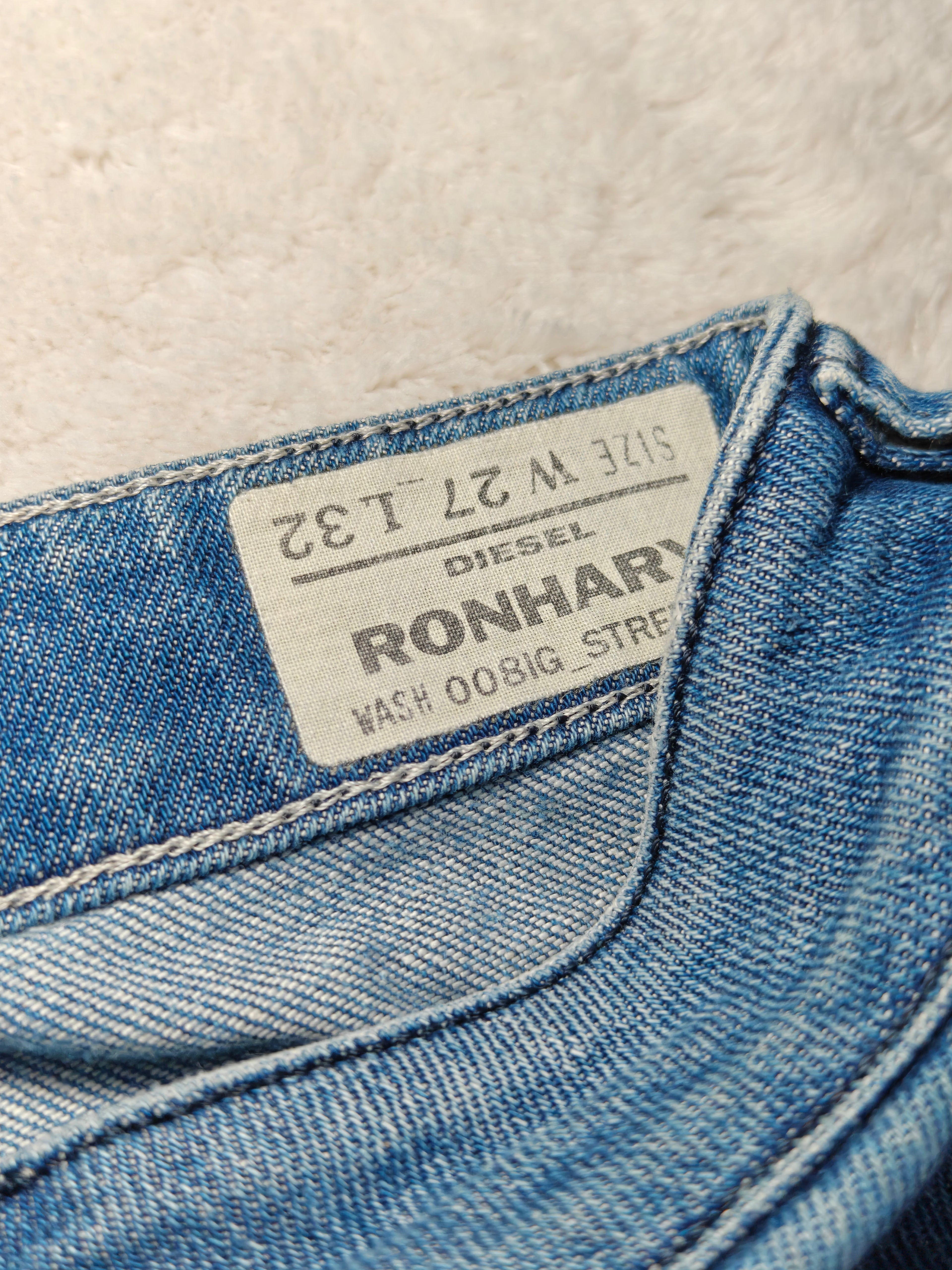 Women Diesel Ronhary Blue Wash 008IG Straight Low Waist W27 L30 (EU 36/S) Jeans