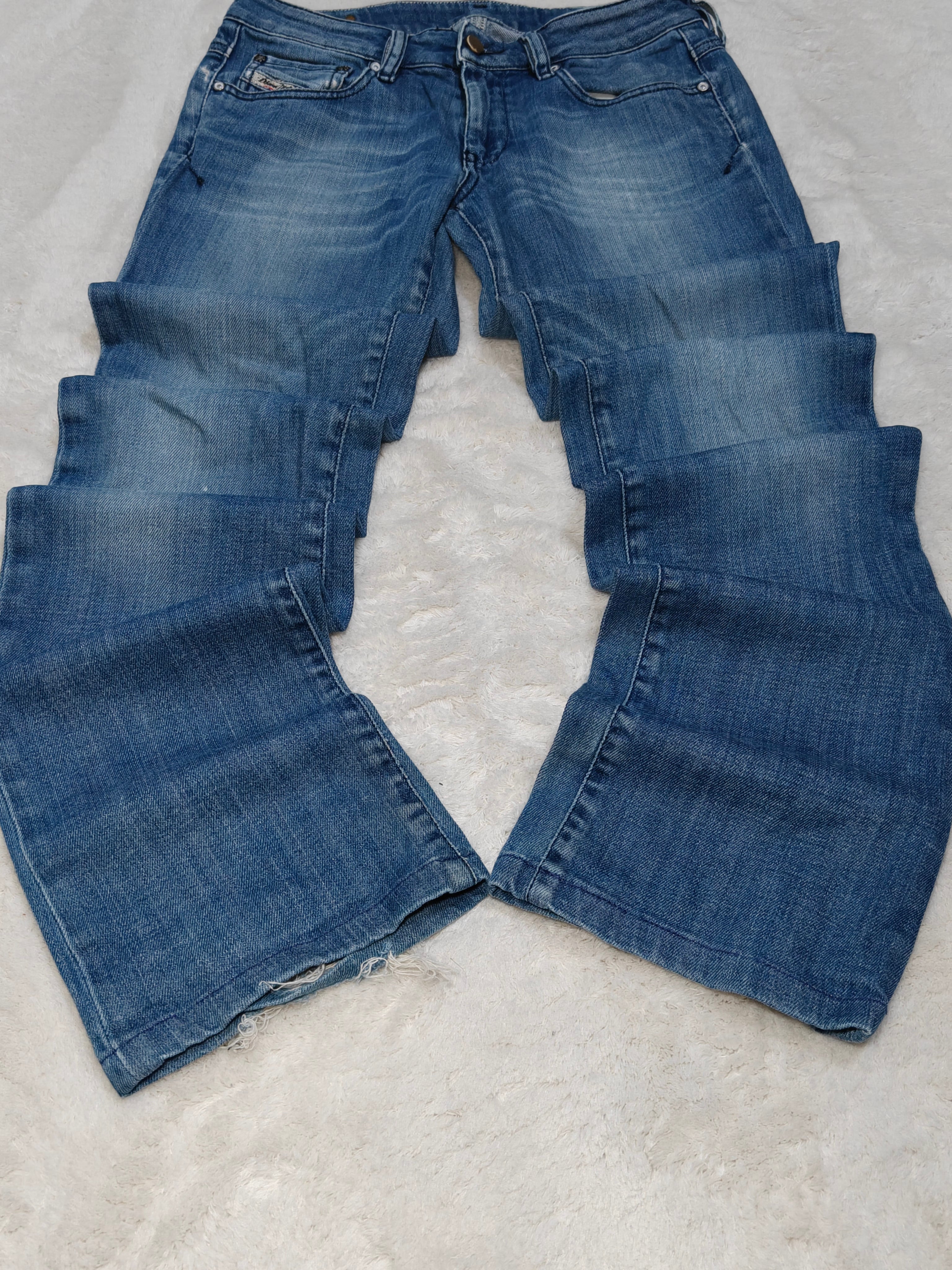 Women Diesel Ronhary Blue Wash 008IG Straight Low Waist W27 L30 (EU 36/S) Jeans