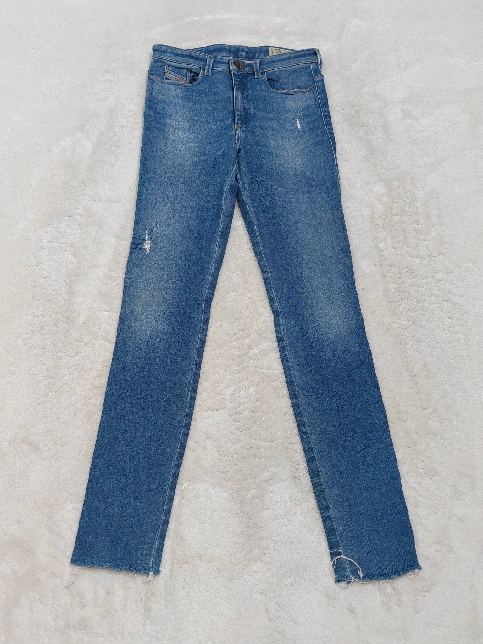 Women Diesel Skinzee - High Blue Wash R6BA8 Super Slim Skinny W27 L32 (EU 36/S) Jeans