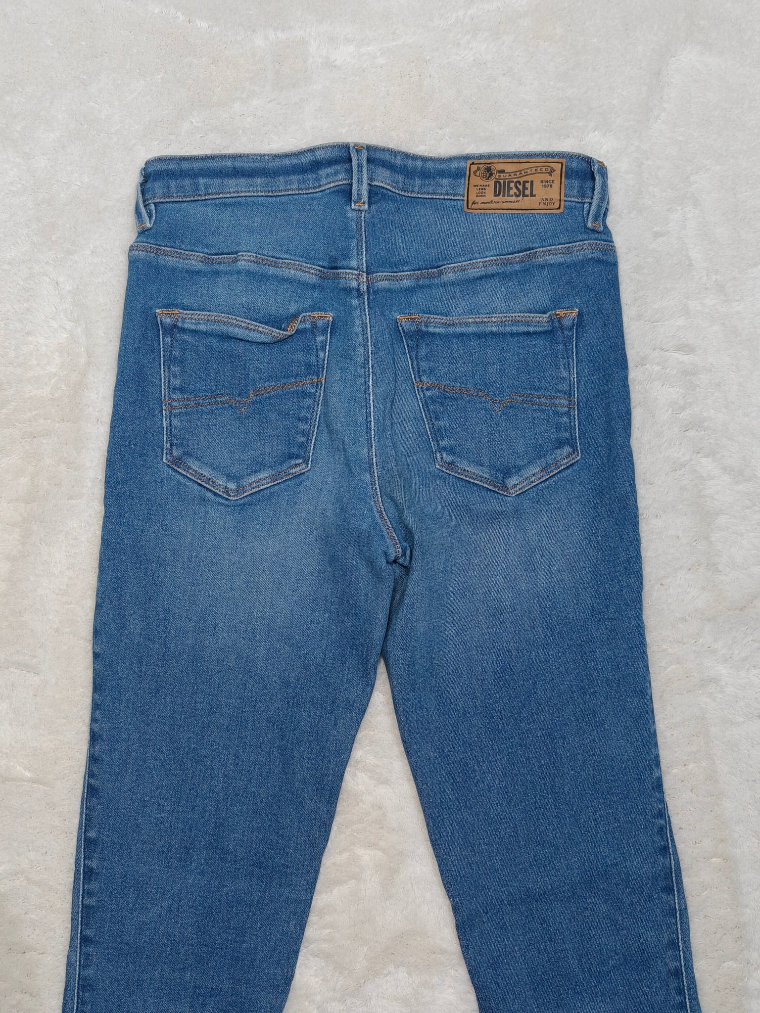 Women Diesel Skinzee - High Blue Wash R6BA8 Super Slim Skinny W27 L32 (EU 36/S) Jeans