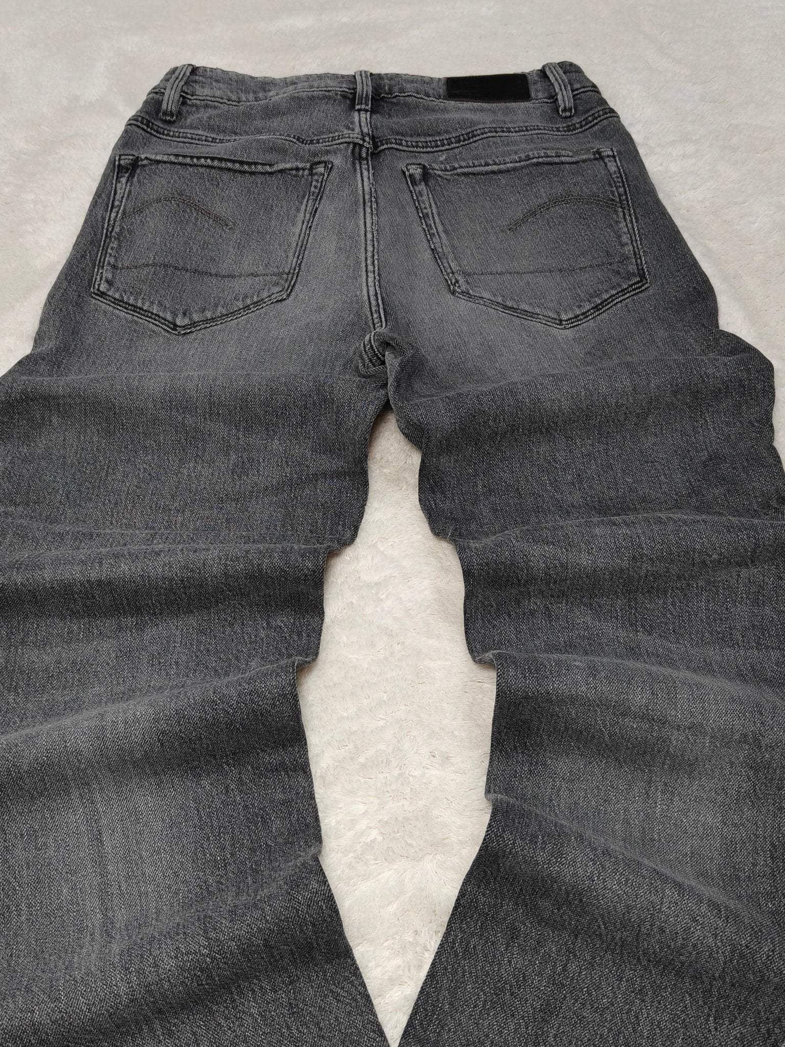 Women G - Star 3301 Dark Grey Fade Black Straight W26 L28 (EU36/S) Jeans