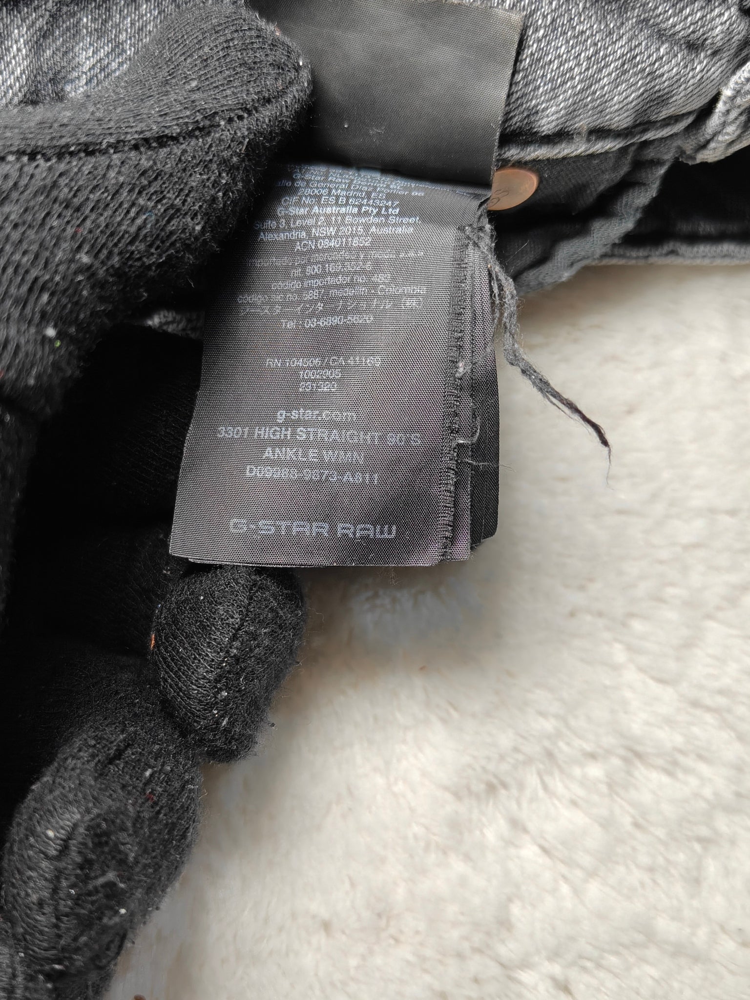 Women G - Star 3301 Dark Grey Fade Black Straight W26 L28 (EU36/S) Jeans