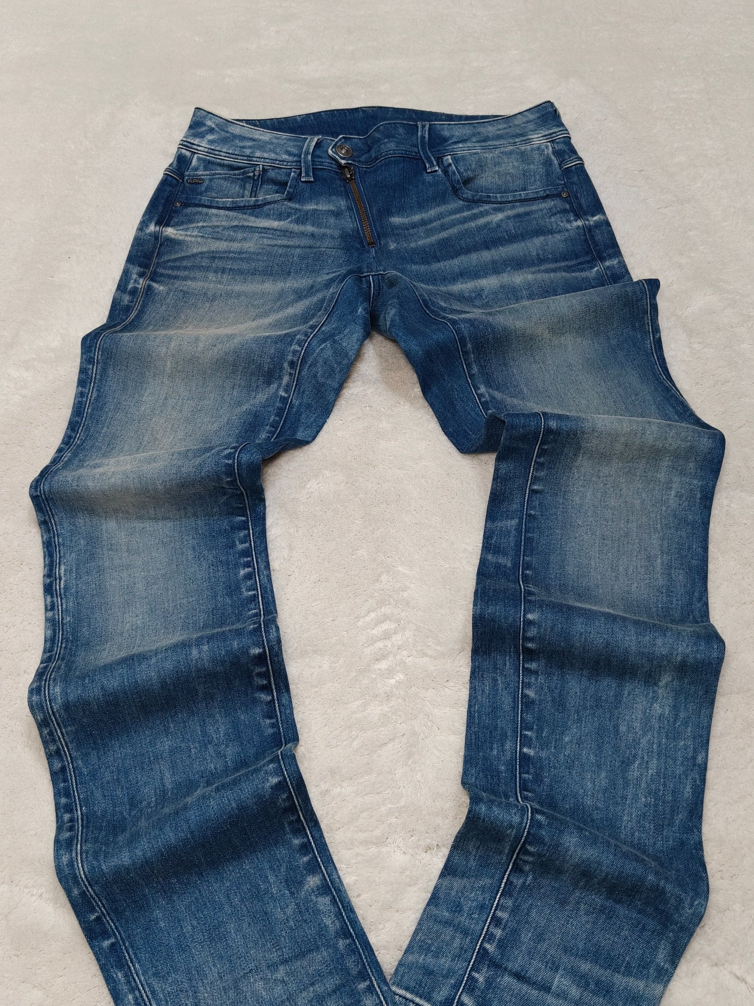 Women G - Star Lynn Zip Light Blue Mid Skinny W28 L34 (EU 38/M) Jeans