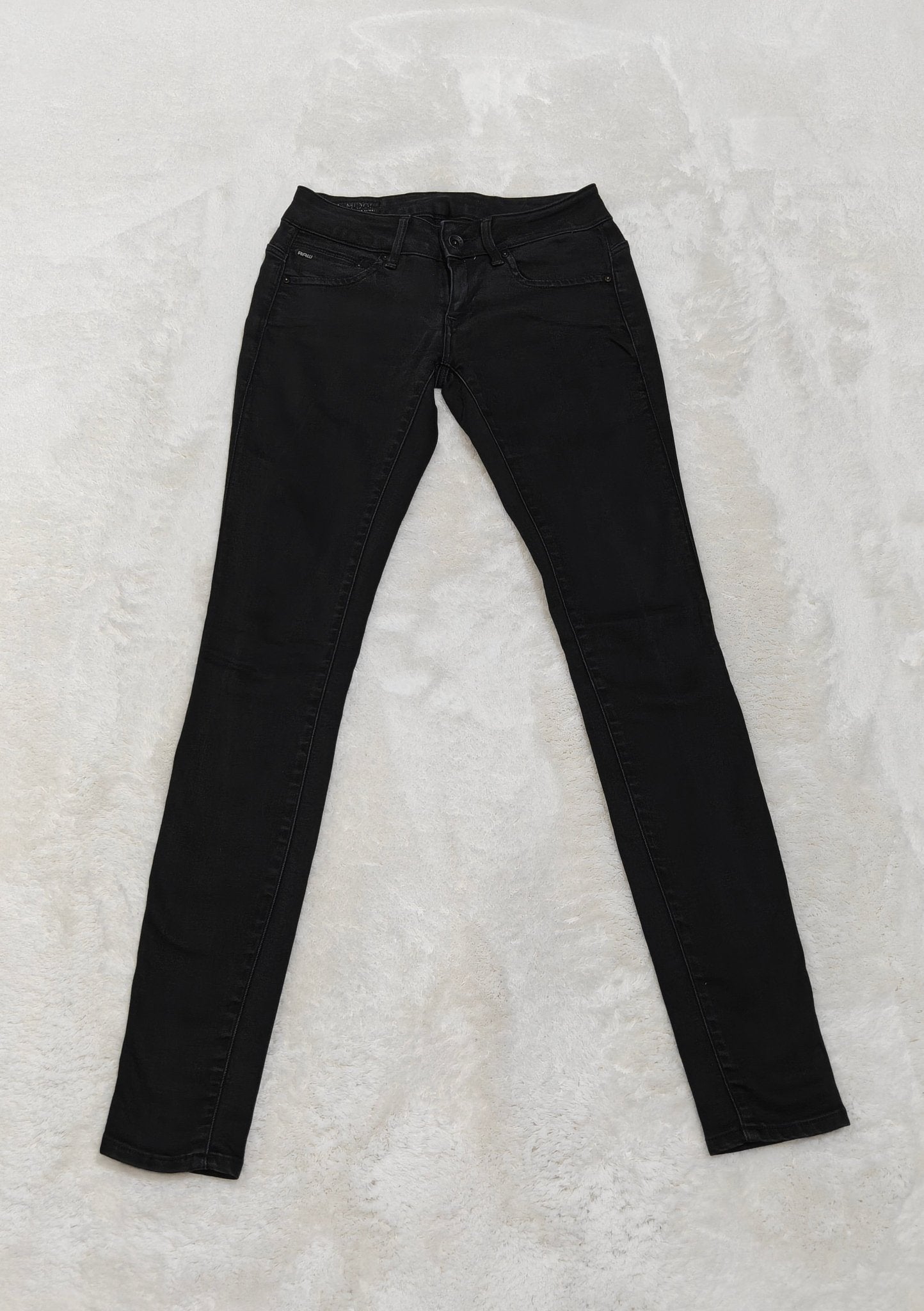 Women G - Star Midge Zip Black Faded Super Skinny W26 L32 (EU 36/S) Jeans