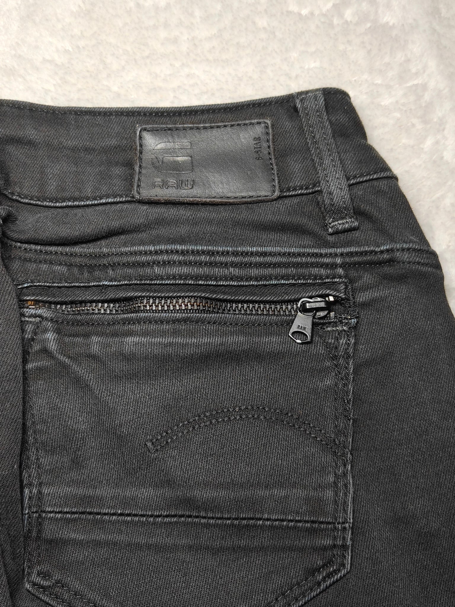 Women G - Star Midge Zip Black Faded Super Skinny W26 L32 (EU 36/S) Jeans