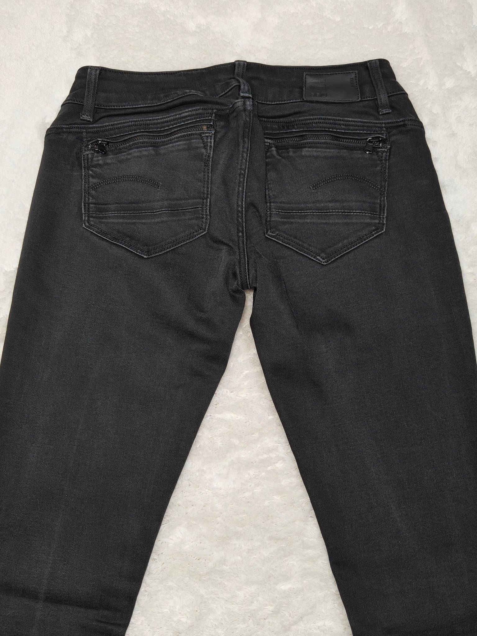 Women G - Star Midge Zip Black Faded Super Skinny W26 L32 (EU 36/S) Jeans