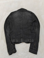 Women Guess Black Faded Slim Fit Denim Jacket (M)