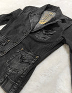 Women Guess Black Faded Slim Fit Denim Jacket (M)