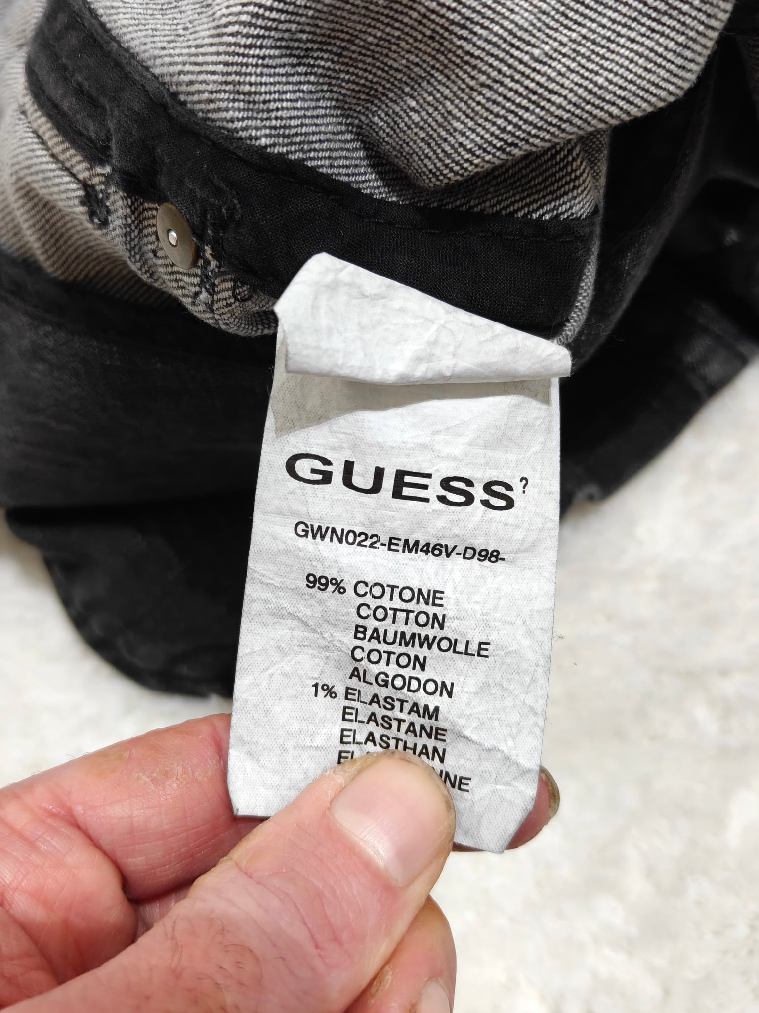 Women Guess Black Faded Slim Fit Denim Jacket (M)