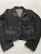 Women Guess Black Faded Slim Fit Denim Jacket (M)