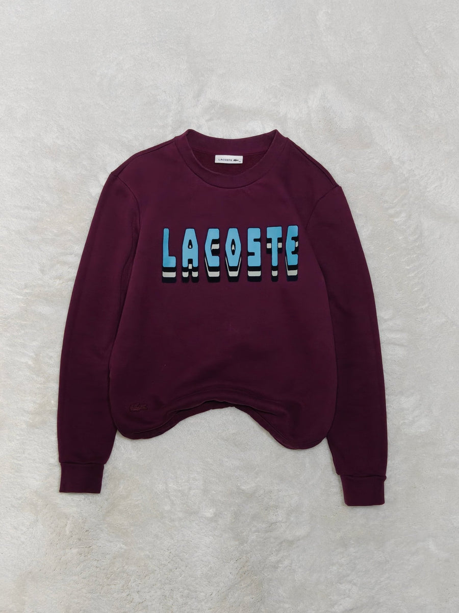 Women Lacoste Bordeaux Relaxed Fit Sweatshirt (EU 34/XS)