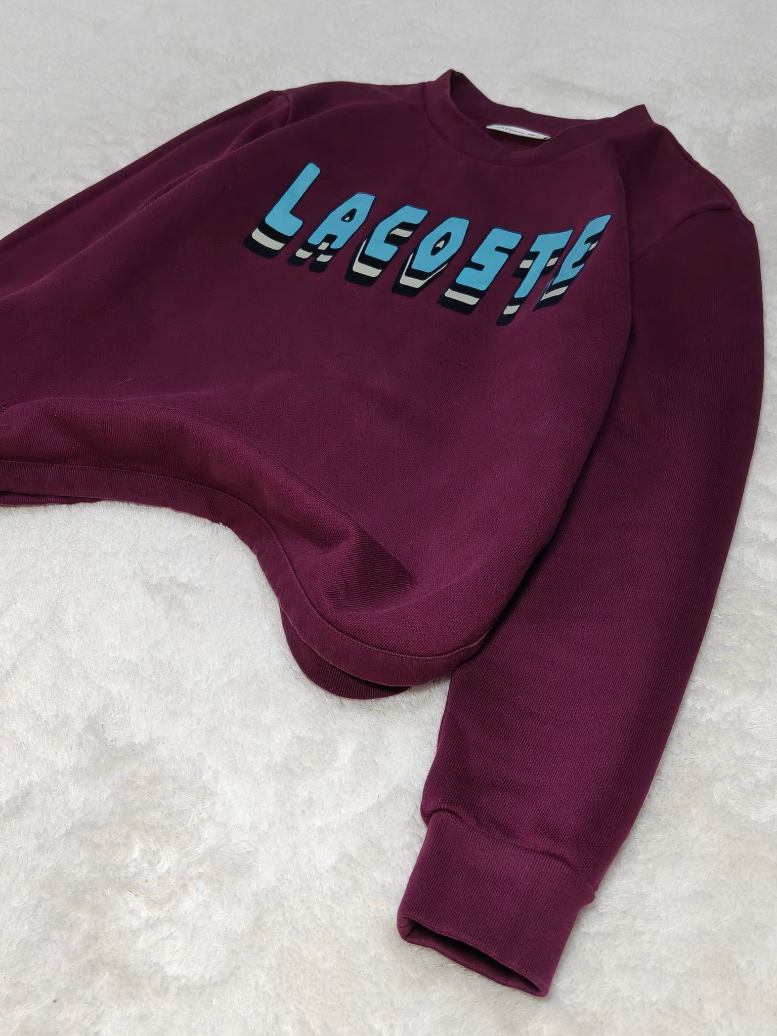 Women Lacoste Bordeaux Relaxed Fit Sweatshirt (EU 34/XS)