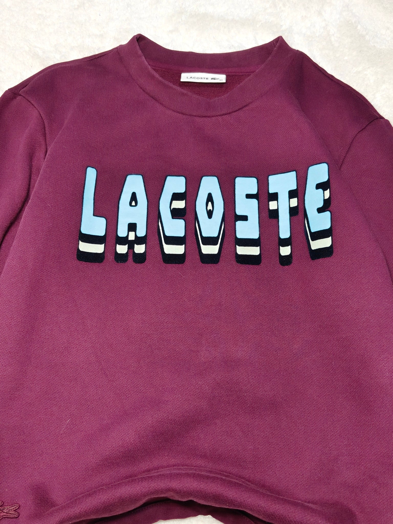 Women Lacoste Bordeaux Relaxed Fit Sweatshirt (EU 34/XS)